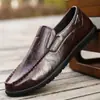 Nuevos Mocasines de Negocios Británicos de Otoño Zapatos de Piel de Vaca Suela Blanda Zapatos para Conducir Persona Perezosa Zapatos Casuales para Hombre Modernos