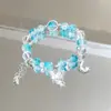 Pulseira de Cristal da Lua Super Fada Estilo Floresta Nova para Mulheres, Design de Nicho, Versátil, Pulseira de Contas para Estudantes, Doce Pulseira de Amizade