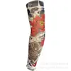 Mangas de tatuaje punto cruz transfronterizas populares para exteriores protección solar para hombres y mujeres brazo de tatuaje flor grande brazo completo sin costuras manga de hielo