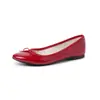 Bailarinas de piel de oveja con lazo, mismo estilo de blogger, otoño 2026, punta redonda, piel genuina, corte bajo, talla de mujer 41, talla grande