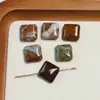 Contas de Pedra Natural Irregular Geométricas Formato Oval Quadrado Redondo com Furo Vertical para Brincos Pulseira Acessórios