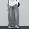 Jeans Masculino de Venda Quente Outono/Inverno 2026, Estilo Americano Retrô, Tendência High Street, Corte Reto Solto, com Forro de Lã