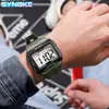 SYNOKE Nuevo Pantalla Grande Cuadrada Exterior Running Camping Estudiante Reloj Deportivo Electrónico para Hombre Impermeable Luminoso