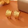 Brincos Criativos em Formato de C Anel, Estilo Retro Europeu e Americano, Brincos Simples de Alta Moda, Banhados a Cobre com Ouro Real, Joias Estilo Ins
