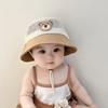 Chapéu de bebê Verão Fino Bebê Pescador Chapéu para Meninos e Meninas Guarda-sol Protetor Solar Malha Bonito Urso Bacia Chapéu Na Moda