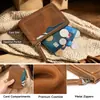 Portatarjetas con cremallera de cuero Crazy Horse Vintage Transfronterizo Cartera para tarjetas de cuero Unisex