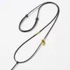 Cordón de cuerda trenzada para collar, cordón de cuero encerado, colgante de oro, cordón fino para colgar, cordón con colgante de Buda de jade, diseño simple para hombres y mujeres