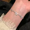 Pulseira Borboleta Ajustável em Zircônia de Luxo Leve Estilo Francês, Pulseira de Design Moderno, Joia Versátil para Colegas e Melhores Amigas, Atacado