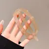 Pinza para el pelo de estampado a cuadros para mujer, nuevo modelo 2026, pinza ovalada hueca para la parte trasera de la cabeza, pinza de pico de pato grande, accesorio para el cabello de alta gama