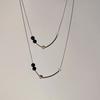 Collar de Piedra Natural Igual que el de Jiang Shiqi para Mujer Coreano Nicho Elegante Simple Versátil Cadena para el Cuello Cadena para la Clavícula Acero Inoxidable