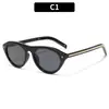 Moda Europea y Americana Gato Ojo Tachonado Retro Ovalados Gafas de Sol Nuevo Estilo Personalizadas Deportivas al Aire Libre Tendencia para Mujer Gafas de Sol Transfronterizas