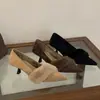 Sapatos Mimisi Estilo Coreano Bico Fino Baixo Sapatos Femininos Peludos Camurça Salto Fino Estilo Suave Para o Trabalho Temperamento Slip-on