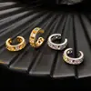 E5321 Estilo Coreano Simples Prata Esterlina S925 Recorte Geométrico Clipe de Orelha para Mulheres Sem Orelhas Furadas Ins Estilo Cool Clipe de Orelha com Diamante