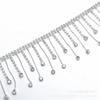 Cadena de código de plata con borlas de diamantes de imitación, cadena de garra de soldadura con perla y diamante, ropa de alto rendimiento, vestido, tocado DIY, cadena decorativa.
