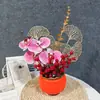 Mudanza a la Casa, Cubo de Frutas de la Fortuna, Decoración con Arreglo Floral, Cubo de Bendición Floral de Nochevieja con Frutas Rojas, Fabricante de Cubo de Abrazo de Año Nuevo con Frutas Rojas