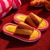 Zapatillas de Algodón Dopamina Otoño e Invierno Muñeco de Dibujos Animados Lindo Combinación de Colores Antideslizantes Transpirables para el Hogar Interior y Exterior para Mujer