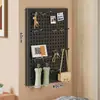 Estante de Almacenamiento con Tablero Perforado Puerta de Entrada Pared Trasera Placa Perforada Pared de Sala de Estar Acero Inoxidable Almacenamiento Exhibición Tablero para Colgar