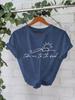 Amazon E-commerce Transfronteiriço Exportação Camiseta Feminina de Manga Curta Imagem de Aventura Estampa de Padrão de Planta Solta Moda Camiseta Exportação