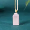 Venta Directa de Fábrica Colgante de Calabaza Piedra Ojo de Gato Colgante de Sello Color Champaña Hebilla de Paz Azul Hielo Accesorios Rosas Colgante de Jade