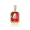 Estilo vintage da corte barroco elegante esmalte vermelho gota bergamota moldura de foto conjunto de cobre zircão cor pingente colar
