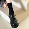 Zapatos Pequeños de Cuero Estilo Británico para Mujer 2025 Primavera y Otoño Modelo Nuevo Estilo Universitario Mocasines de Suela Gruesa Slip-On Marrones con Forro de Lana