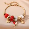 Pulsera de cuentas de resina con flores de dibujos animados de venta cruzada europea y americana, joyería de aleación con colgante de cuentas DIY Panjia al por mayor