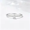 Anel de Prata Esterlina S925 Gota d'Água Cravejado com Diamante Feminino Europeu Americano Design de Nicho Transfronteiriço Luxo Leve Formato Pera Zircônia Anel de Dedo Indicador Banda