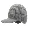 Chapéu Chapéu Masculino Outono e Inverno Boné de Lã Forrado de Lã Engrossado Boné de Malha Estilo Coreano Boné de Proteção de Ouvido Elegante Boné Quente à Prova de Frio