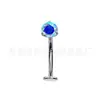 Aleación de Titanio Astmf-136 Bisel de Tres Garras Zircón Barra Curva Anillo para Ombligo G23 Titanio Rosca Interna Zircón Perforación Joyería para Ombligo