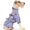 Impermeable para perro impermeable con correas ajustables, diseño de cuatro patas, tiras reflectantes y puños elásticos
