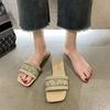 Sapatilhas Rasteirinhas Chinelos Atacado Verão Novo Estilo Para Sair Retrô Ins Tendência Elegante Versátil Tamanho Grande Chinelos para Mulheres
