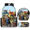 Mochila Escolar Transfronteriza Zootopia 2 para Niños, Bolso Cruzado de Dibujos Animados, Estuche Sencillo para Niños, Set de Tres Piezas, Venta al por Mayor a partir de una Pieza