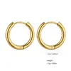 Brincos Circulares Simples Europeus e Americanos Aço Inoxidável Vácuo Banhado a Ouro 18K Brincos para Homens e Mulheres Brincos Geométricos Joias Atacado
