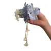 Grampo de Cabelo Azul Florido com Franjas Super Fada para Mulheres, Acessório Estilo Férias de Verão na Beira-Mar, Flor de Cabelo, Ornamento de Cabelo, Grampo de Bico de Pato, Acessório de Cabeça