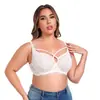 Venta directa del fabricante, lencería jacquard de encaje con aros talla grande transfronteriza ultra delgada, sujetador talla grande copa BCDEF V210361