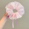 Anillo para el pelo de cordón de encaje estilo francés para niñas, Cuerda para el pelo de flor para moño de niña, Cuerda para el pelo de cola de caballo para bebé