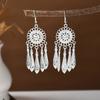 Aretes Étnicos Imitación Plata Miao Aretes Retro Largos con Borlas Atracciones Aretes Estilo Antiguo Aretes Miao para Mujer Venta al por Mayor