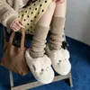 Pantuflas de Algodón para Otoño e Invierno Moda Hogar Antideslizantes Unisex Interior Duraderas Cálidas Felpa Adicional Silenciosas Pareja Pantuflas de Piel Pantuflas de Algodón