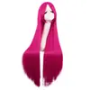 Peluca de Cosplay Bidimensional para Mujer, Cabello Largo, Estilo Anime, Negra, Morada, Roja, Colorida, Blanca, 100 cm, Cabello Largo Recto Negro, Peluca de Cabeza Completa