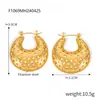 Pendientes Ovalados de Bobina con Diseño de Nicho Europeo y Americano, Exagerados y Atmosféricos, Moda Metálica, Estilo de Lujo Accesible, Pendientes de Acero Titanio Chapados en Oro