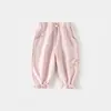 Calça Jogger Lanternosa Casual Fofa para Bebês Meninas, Novo Estilo Outono 2026 para Bebês Meninas, Calça de Moletom Esportiva de Algodão Amiga da Pele