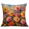 Funda de Almohada Floral Estilo Pintura al Óleo Nueva Transfronteriza Amazon Home Sf Cojín Funda de Cojín Decoración