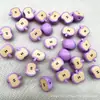Cuentas de Manzana Pintadas 3D de Dibujos Animados Acrílico Medio Manzana Cuentas Sueltas Cadena para Teléfono DIY Cadena para Bolsa Accesorios