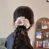 Novo Produto Primavera e Verão 2025 Argola de Cabelo com Contas Plissadas para Unha Círculo Intestinal de Tecido Design de Nicho Estilo Francês Corda de Cabeça Bola para Amarrar Acessórios de Cabelo para Mulheres