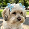 Conjunto de 2 peças de presilhas de cabelo com laço de pérola para animais de estimação, presilhas laterais fofas e presilhas superiores para gatos/cães
