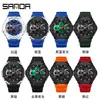 Reloj para Hombre Sanda Transfronterizo Doble Movimiento Cuenta Regresiva Tres Tiempos Luminoso Versátil Simple Reloj Electrónico Multifuncional Resistente al Agua