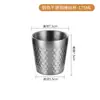 Taza de Acero Inoxidable 304 de Doble Capa con Patrón Martillado, Taza con Borde Dorado, Taza de Cerveza, Taza de Agua Gruesa con Patrón de Panal para el Hogar, Taza de Café