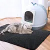 Alfombrilla para arena de gato supergrande con filtro de doble capa, bandeja para arena antisalpicaduras y control de arena, alfombrilla con velcro de forma especial.