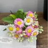 Ramo de simulación margarita pequeña manojo pequeño girasol crisantemo accesorios de fotografía ramo de mano decoración de boda crisantemo holandés simulación