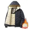Chaqueta casual con capucha de algodón con forro polar de grafeno para exportación transfronteriza, abrigo de algodón grueso cálido de invierno para hombre, estilo moderno